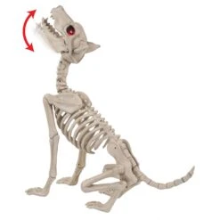 Seasons Red 27.5 In. Prelit Animated Wolf Skeleton Halloween Decor