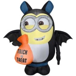 Gemmy Airblown 3.5 Ft. LED Prelit Minions Dave In Bat Costume Inflatable
