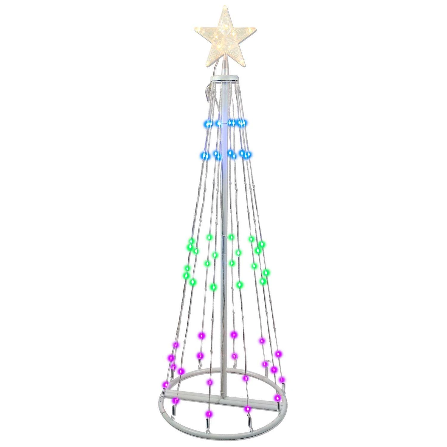 Celebrations LED Multi Ribbon RGB Light 4 Ft. Yard Decor 4 Celebrations LED Multi Ribbon RGB Light 4 Ft. Yard Decor - Image 2