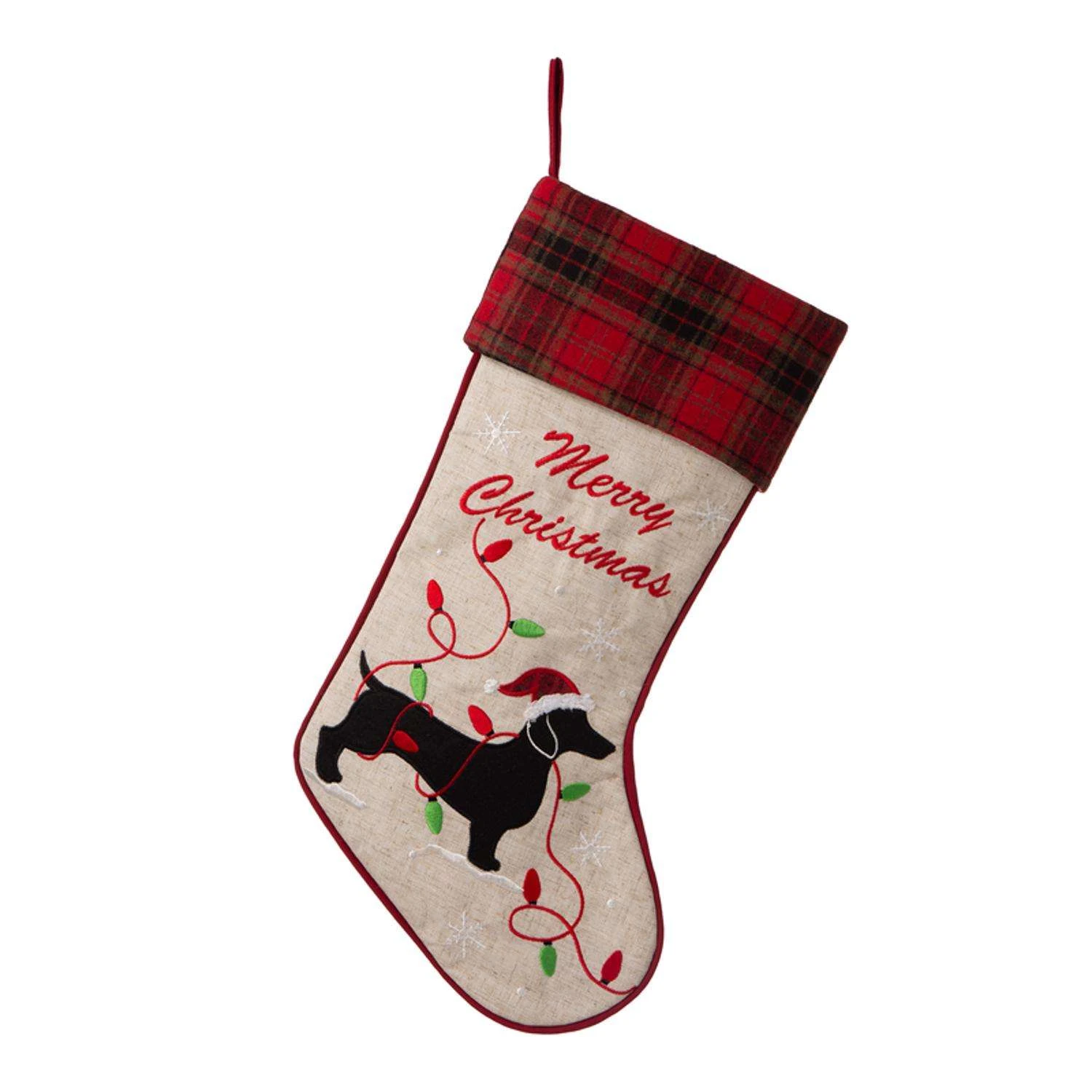 Glitzhome Multicolored Dachshund Christmas Stocking 1.18 In. 3 Glitzhome Multicolored Dachshund Christmas Stocking 1.18 In.