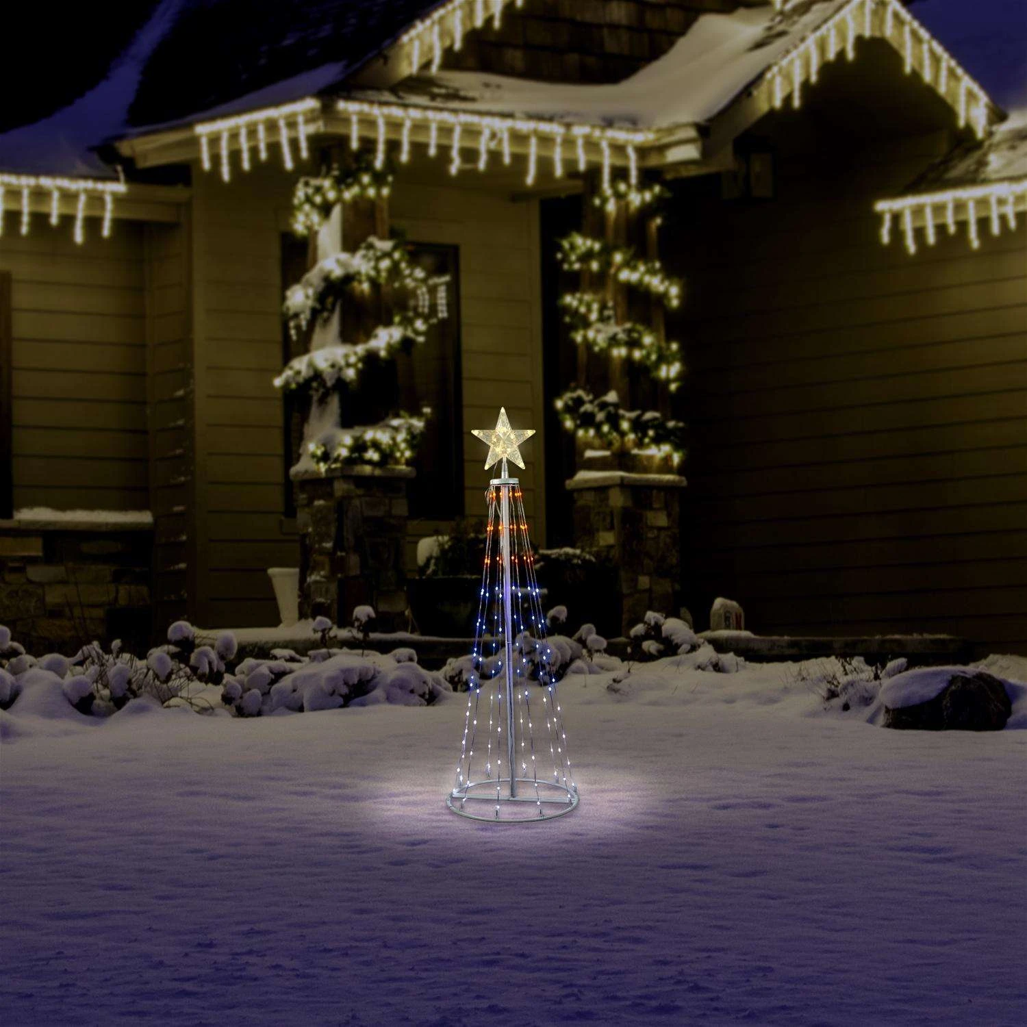 Celebrations LED Multi Ribbon RGB Light 4 Ft. Yard Decor 6 Celebrations LED Multi Ribbon RGB Light 4 Ft. Yard Decor - Image 4