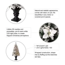 Glitzhome 4 Ft. Pencil LED 100 Ct Pine Artificial Christmas Tree -Alpine Sales Store f5710eca 35ce 465a be2a 193b63113d34