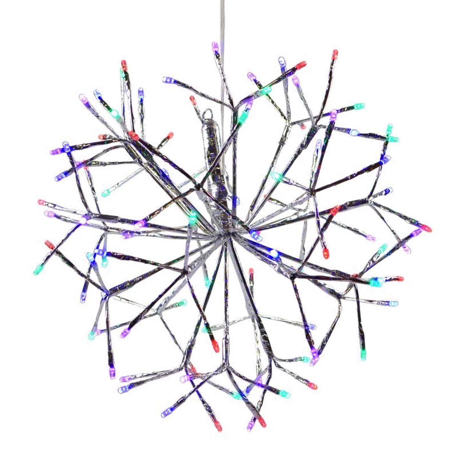 Celebrations Platinum LED Multi Shimmer Sphere 16 In. Hanging Decor 3 Celebrations Platinum LED Multi Shimmer Sphere 16 In. Hanging Decor