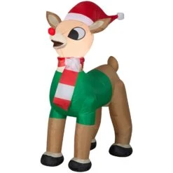 Gemmy Rudolf In Green Outfit 3.5 Ft. Inflatable