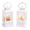 Gerson White Spinning Water Globe Lantern 8.5 In.